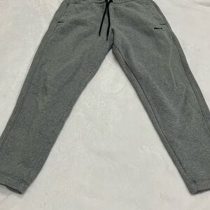 Puma Gray Sweatpants with Elastic Cuffs and Drawstring Waist